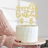65th Birthday Decorations for Women with Tiara and Sash Candles and