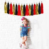 Black-Red Gold Party-Decorations Tassel Garland - 15pcs Graduation
