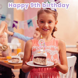 MTLEE Number 9 Birthday Candle with 12 Pcs Spiral Candles for Girls