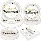 100PCS Retirement Party Supplies Happy Retirements Paper Plates