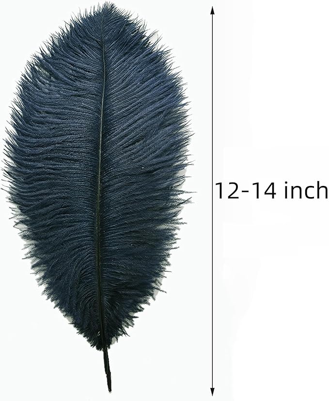 Ballinger Navy Blue Ostrich Feathers Plumes - 24pcs 12-14inch Long