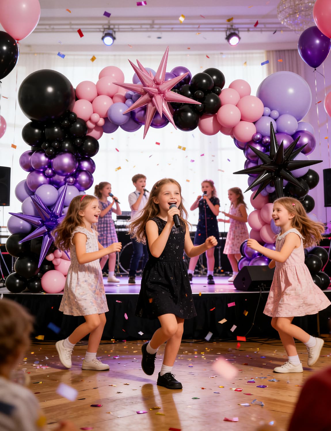 Pink and Purple Balloon Arch Garland Kit, 109PCS Pink Purple Black