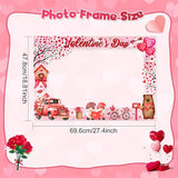 Happy Valentine's Day Photo Booth Props with Photo Frame Red and