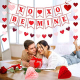 Galentines Party Decoration Valentines Heart Garland 25pcs Red Rose