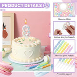 MTLEE Number 8 Birthday Candle with 12 Pcs Spiral Candles for Girls