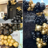 Black and Gold Balloons, 50PCS 12 Inch Black and Gold Confetti