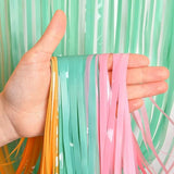 BRAVESHINE Tinsel Foil Fringe Curtains - 2Pcs 3.2x8.2ft Pastel