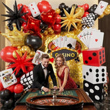 Casino Balloons Arch Kit - Latex Balloons, Dice Boxes, Full Deck of