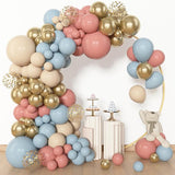 Amandir 153pcs Pink Blue Balloon Garland Arch Kit, Different Sizes 18