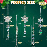 GuassLee 18pcs Crystal Christmas Tree Ornaments - Iridescent Acrylic