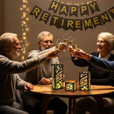 12 Pcs Happy Retirement Party Table Decorations Black and Gold