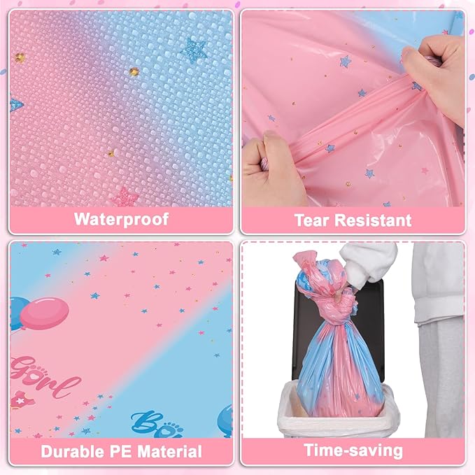 3 Pack Gender Reveal Plastic Tablecloth 54 X 108 Inch Boy or Girl
