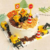 Construction Cake Topper Large Crane Excavator Traffic Road Sign