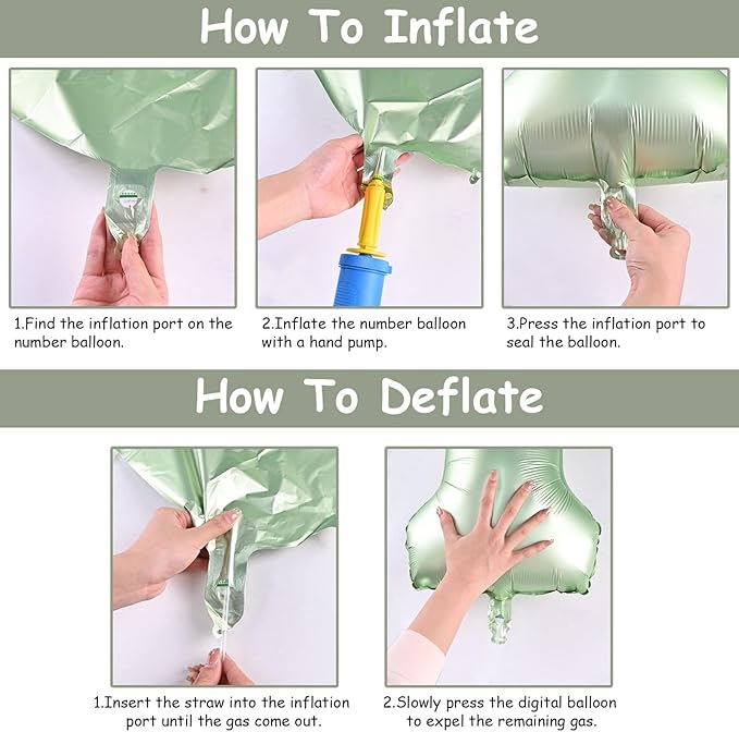 Sage Green Foil Balloon Number 7, 40'' Giant Self Inflating Number