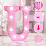 Pink Light Up Letters, LED Marquee Letters for Table, Small Glitter #2