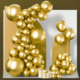 PartyWoo Gold Balloons 100pcs Different Sizes of 18 12 10 5 Inch Gold