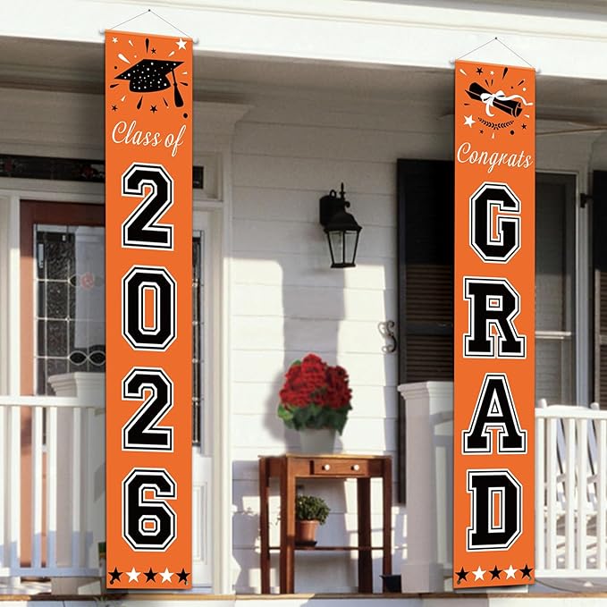 DAZONGE 2026 Graduation Party Decorations Orange and Black - Congrats