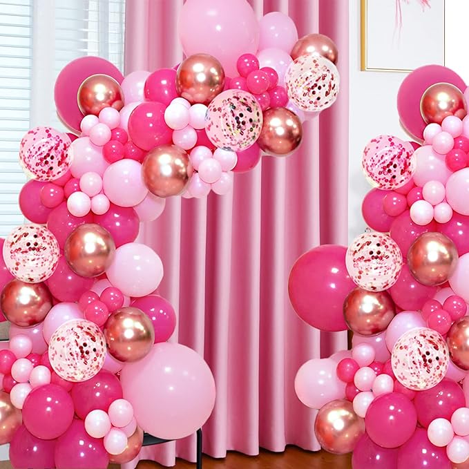 Hot Pink Balloons 100 pcs 12 inch Thicken Latex Hot Pink Balloon Pink