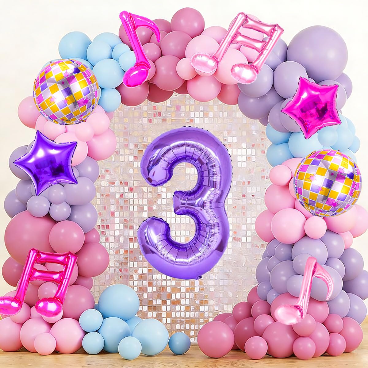 9Pcs Kpop Birthday Decorations - Kpop Music Balloons Hot Pink Mus 3