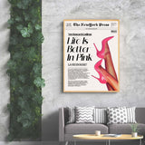 Newspapers Wall art Trendy Retro Bar Cart Decor Feminist Wall Art New
