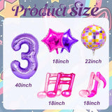 9Pcs Kpop Birthday Decorations - Kpop Music Balloons Hot Pink Mus 3