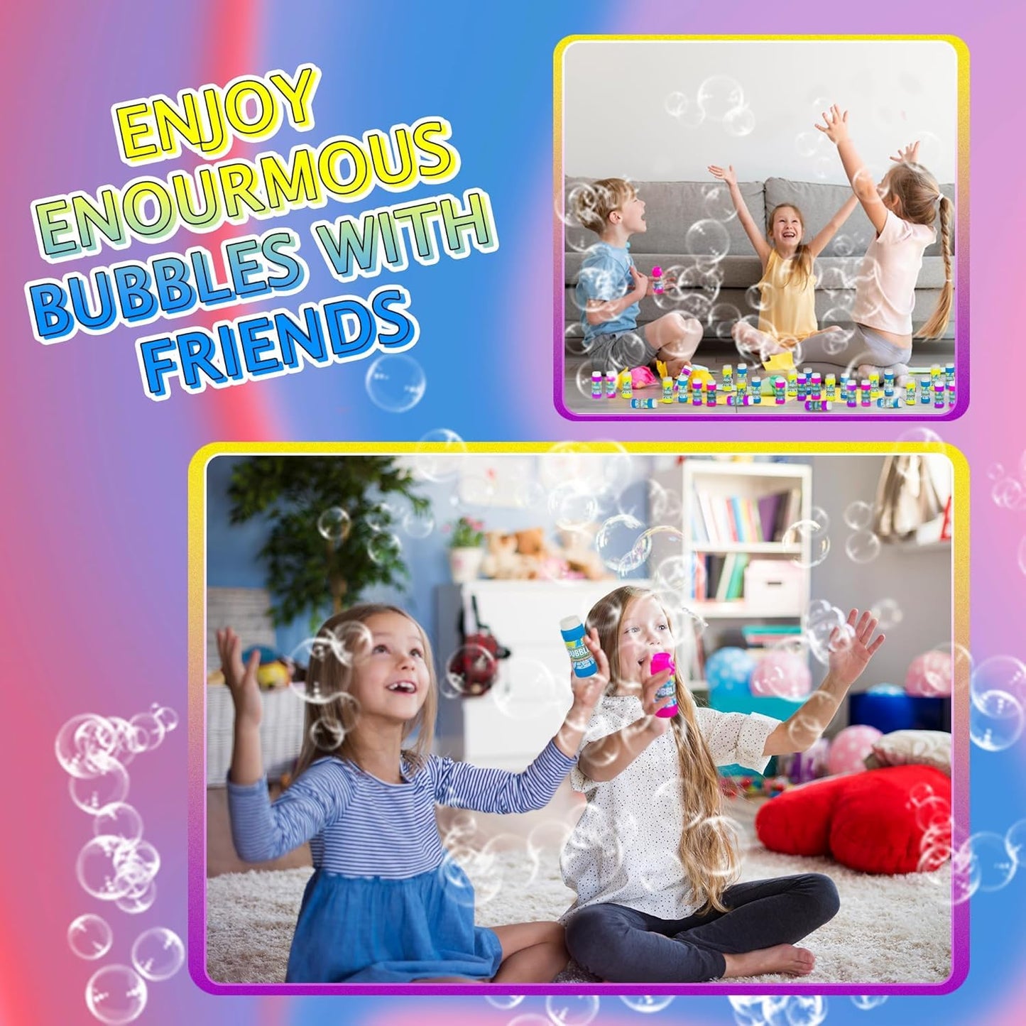 (Bulk Pack of 288) Party Bubbles for Kids - 2-oz Bubbles Bulk Solution