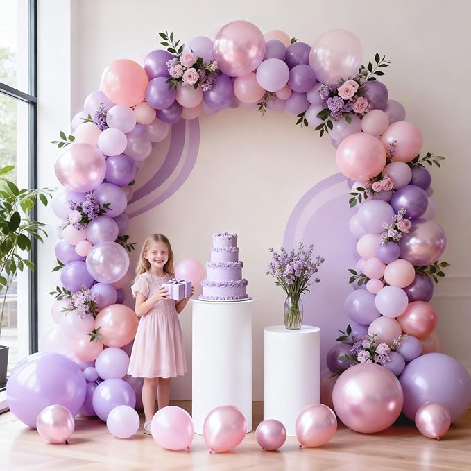 Pastel Pink and Purple Balloons, Princess Pearl Light Pink Purple