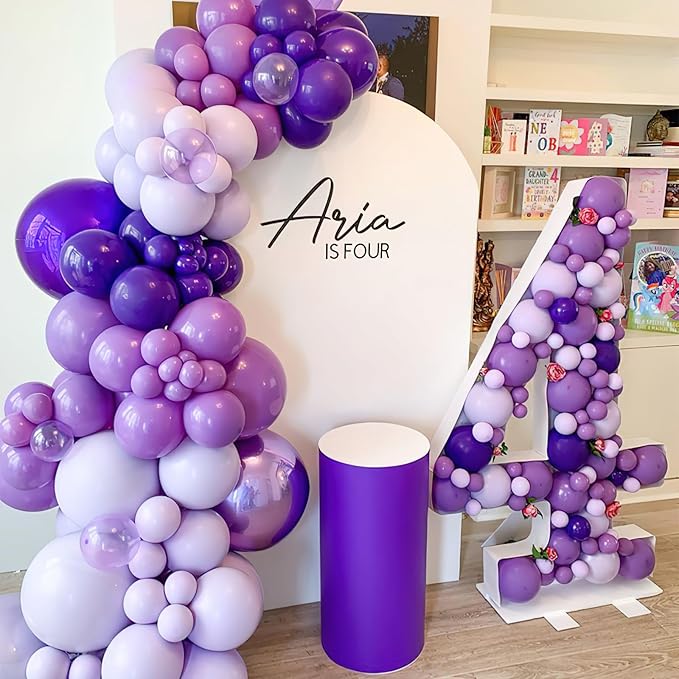 PartyWoo Purple Balloons 100 pcs Different Sizes of 36 18 12 10 5