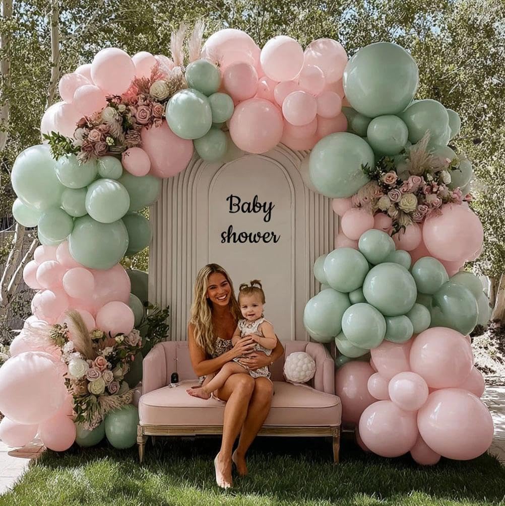 Pastel Pink Balloon Garland Double Stuffed Baby Pink Balloons Arch