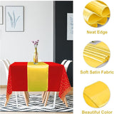 8Pack Disposable Plastic Party Tablecloths and Satin Table Runner Set