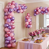 Civaner 48 Pcs Kpop Pink and Purple Balloons 12 Inch Metallic Purple