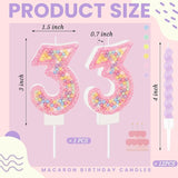 MTLEE Number 3 Birthday Candle with 12 Pcs Spiral Candles for Girls