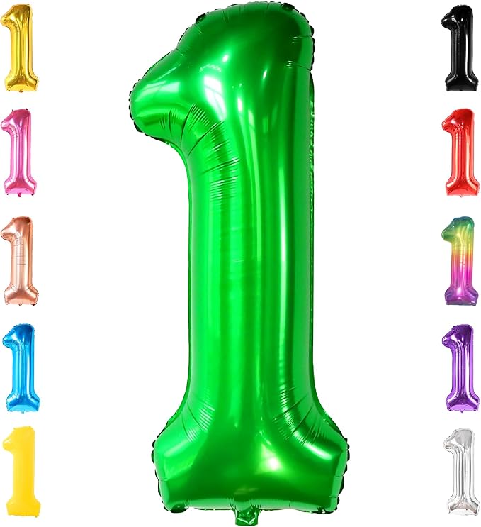 KatchOn, Green 1 Balloon Number for First Birthday - 40 Inch | Number