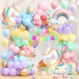 Unicorn Birthday Decorations for Girls Pastel Balloon Arch Kit Huge