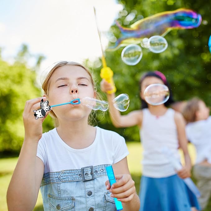 Jungle Safari Party Favors 24Pcs Wild Animals Bubble Wands for Kids
