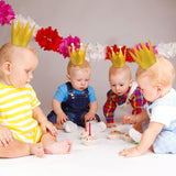 Gersoniel 24 Pieces Gold Crown Hats Mini Paper Glitter Crowns with