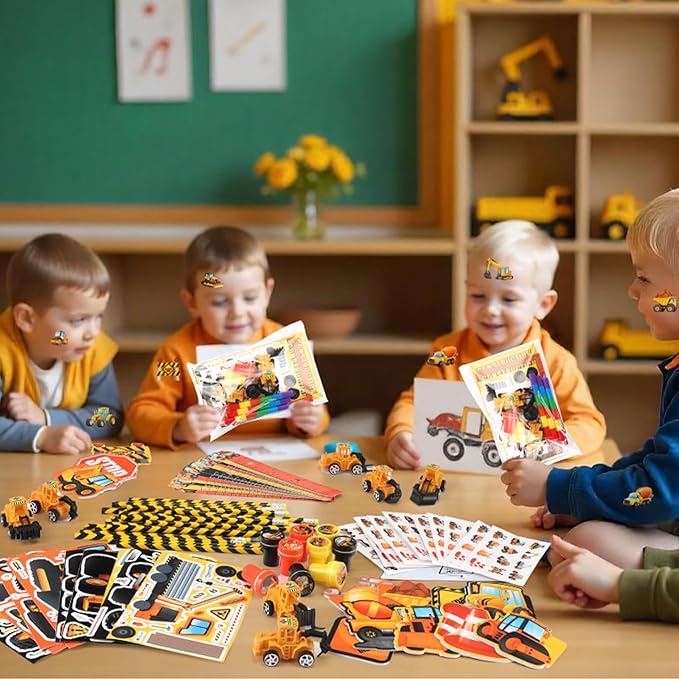 192Pcs Construction Party Favors Excavator Tractor Theme School