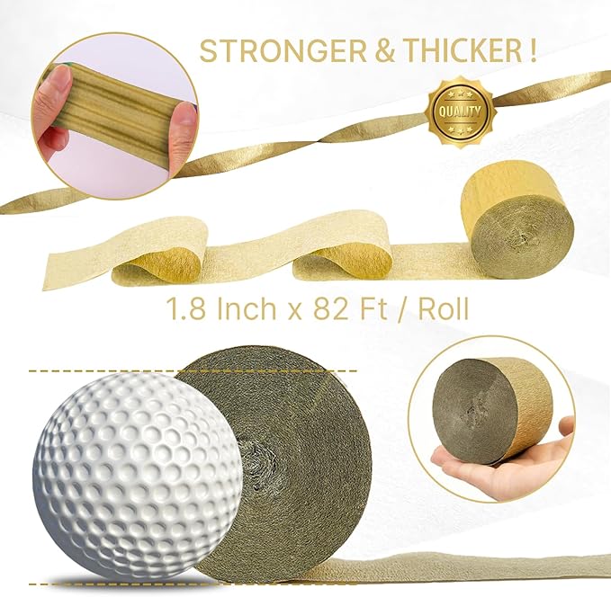 PartyWoo Crepe Paper Streamers 4 Rolls 328ft, Pack of Crepe Paper