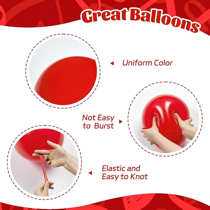 60pcs Red and Gold Balloons 12inch, Red and Gold Party Decorations