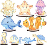 Under The Sea Party Decorations 9PCS Sea Aniamls Wood Centerpieces