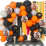 100 Pcs Black and Orange Balloons 12 Inch Halloween Latex Balloons