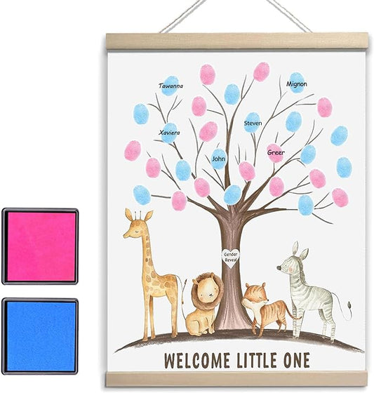 Gender Reveal Party Decorations Gender Reveal Fingerprint Tree with