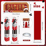 4 Pcs Casino Night Entryway Party Banner Decorations Casino Night