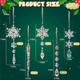 GuassLee 36pcs Crystal Christmas Tree Ornaments - Iridescent Acrylic