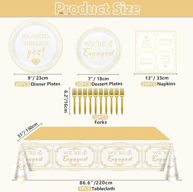 81 Pieces Happy Engagement Party Decorations Including Engagement