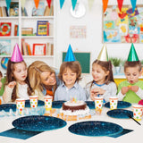 96Pcs Galaxy Party Supplies Iridescent Space Stars Birthday Plates and