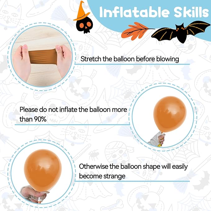 Halloween Balloon Arch Kit 120PCS Halloween Sand White Black Orange