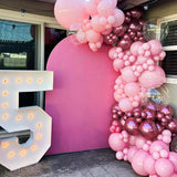 Pink Balloons Set, 12 Inch Pastel Baby Light Metallic Hot Pink
