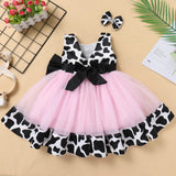 Newborn Toddler Baby Girl Green Christmas Outfits 2PCS Cow Princess