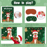 ASTARON Christmas Party Games for Kids, Pin The Hat on Reindeer with